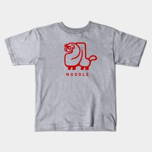 Ferret noodle. Minimal geometric design of a cute creature in red ink Kids T-Shirt